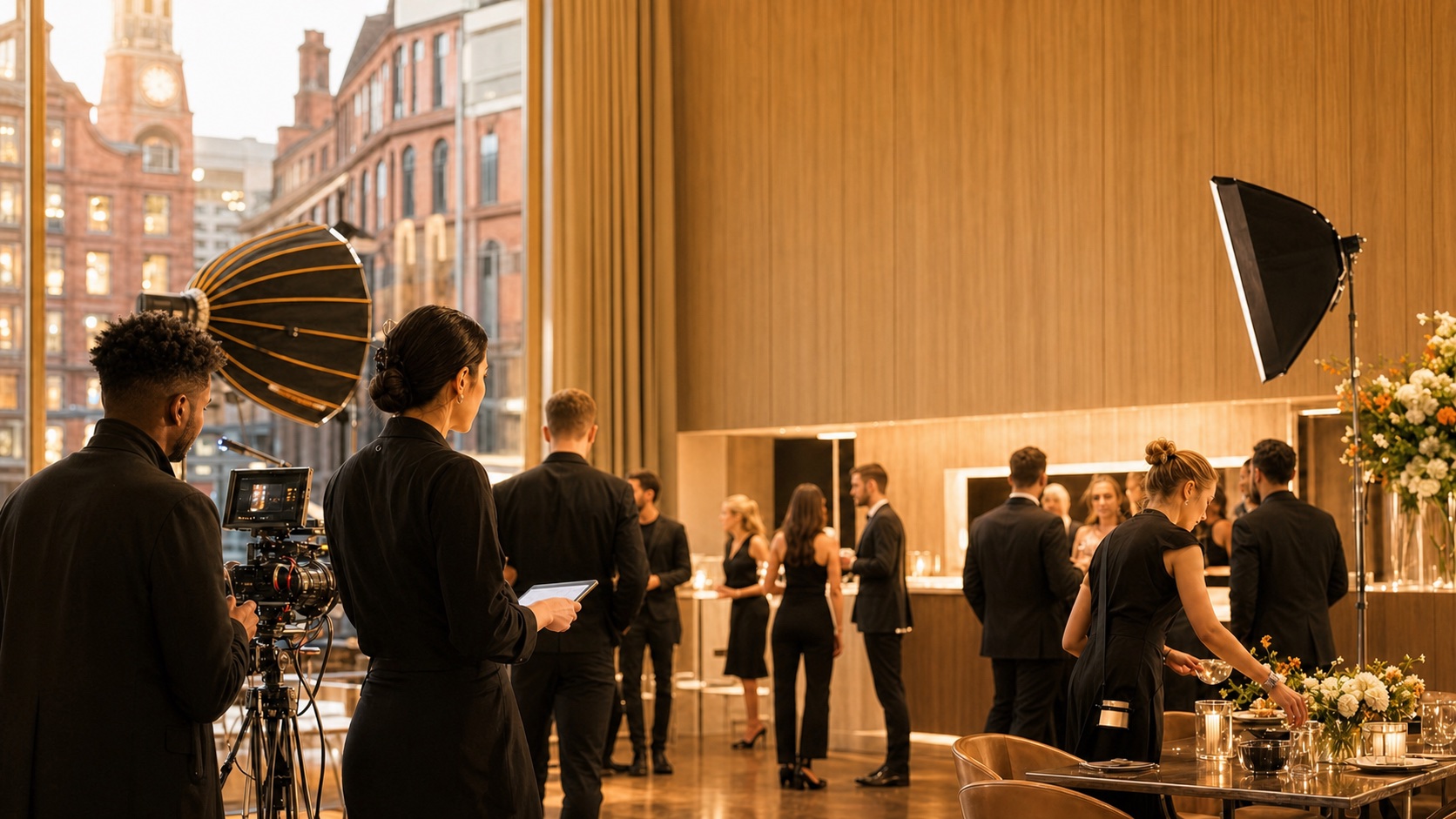 Creative team producing a bright brand event in Manchester